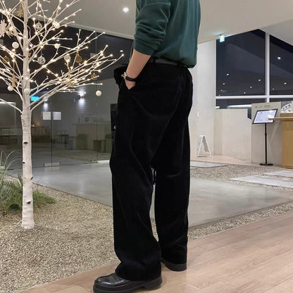 Retro Corduroy Wide-Leg Pants