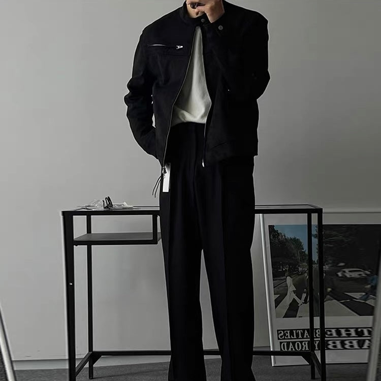 Suede Zip-Up Jacket