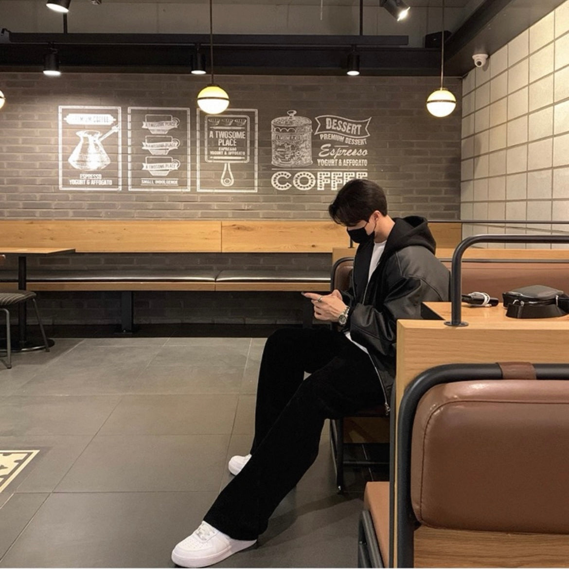 Trendy Hooded Leather Jacket