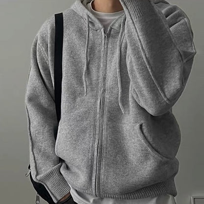 Ribbed Zip-Up Hoodie