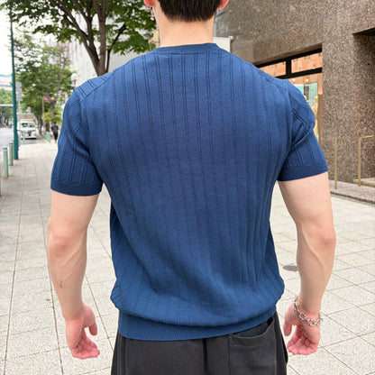 Men's Textured Wool Stripe T-Shirt