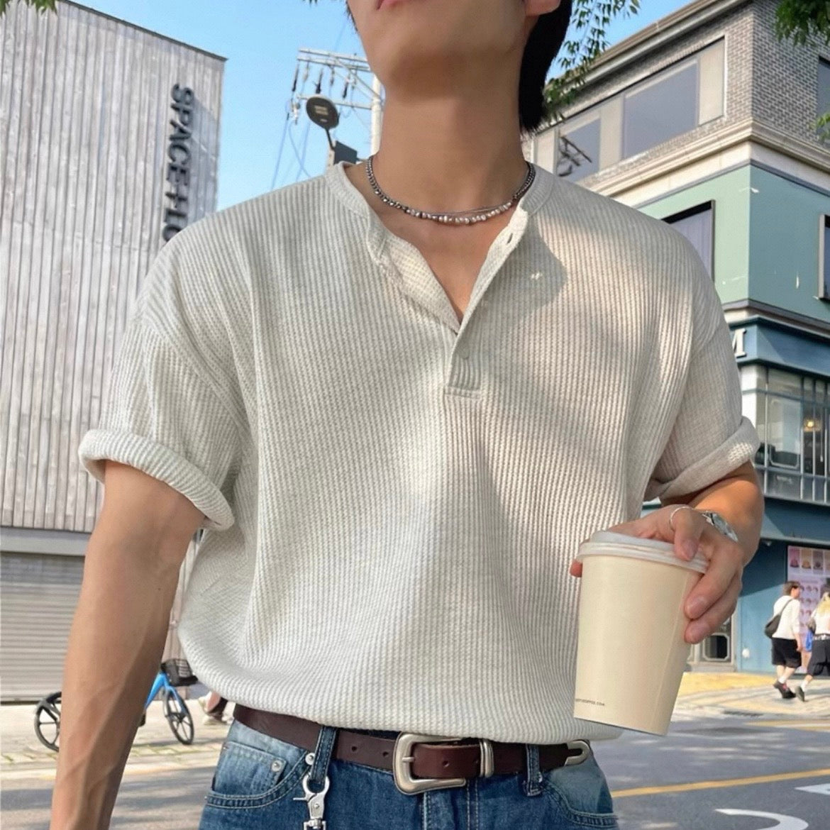 Loose Summer Collared T-shirt