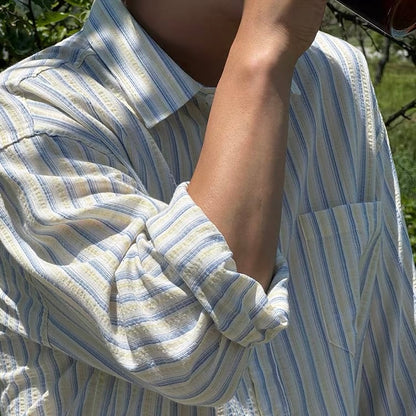 Textured Stripe Relaxed Shirt
