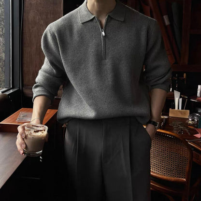 Lazy Half-Zip Knit Sweater