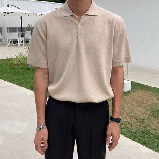 Ice Silk Knit Polo Shirt