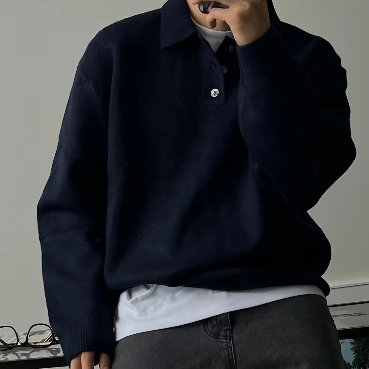 Soft Collar Knit Sweater