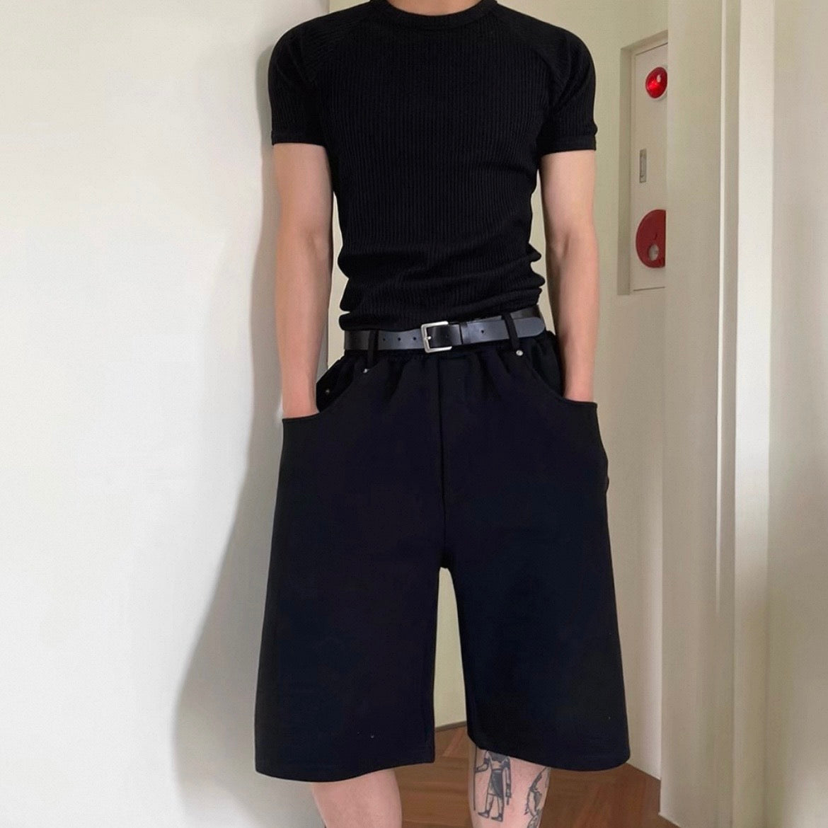 Textured Ribbed Slim-Fit T-Shirt