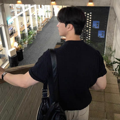 Korean Casual Twisted Knit Polo