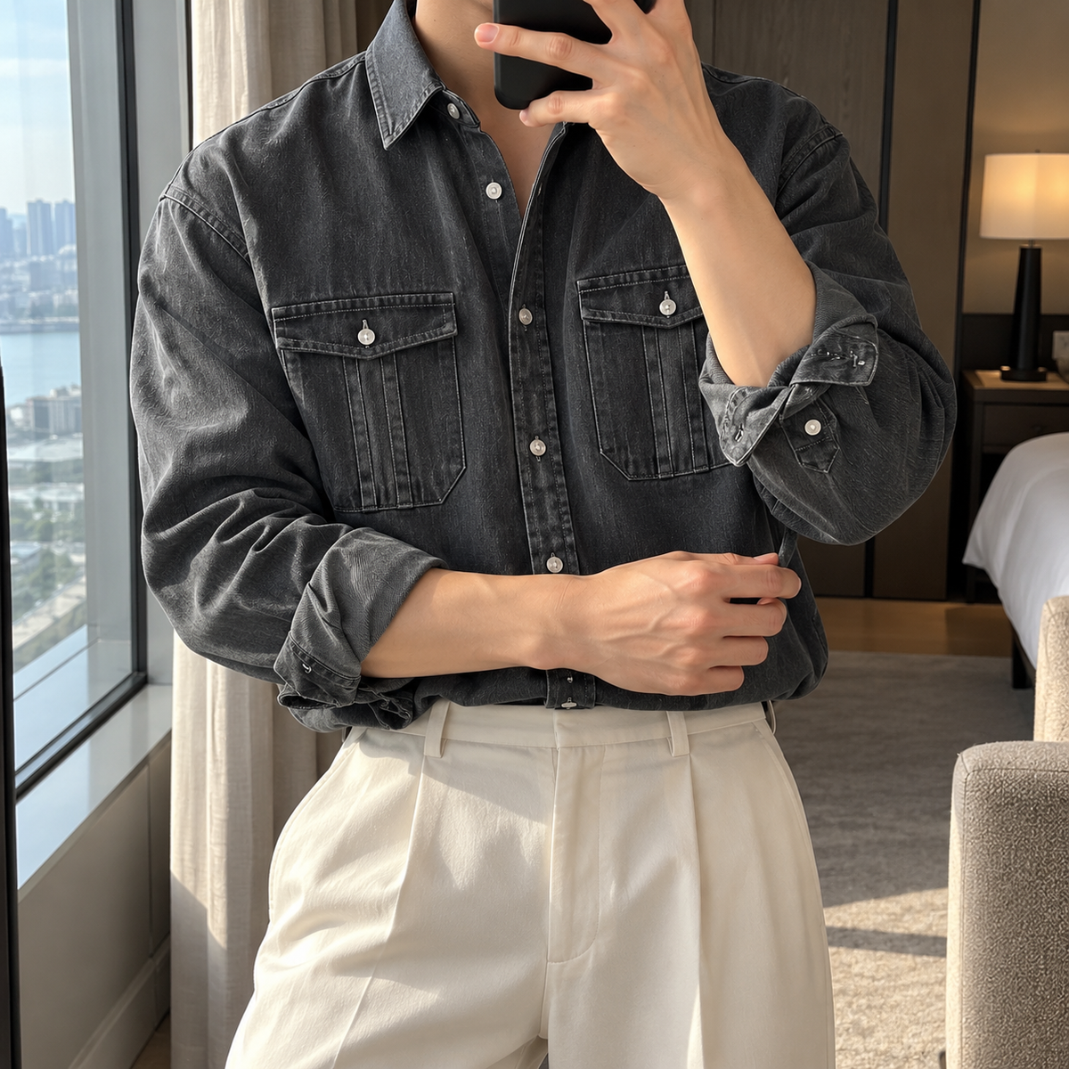 Fall Design Sense Lapel Shirt