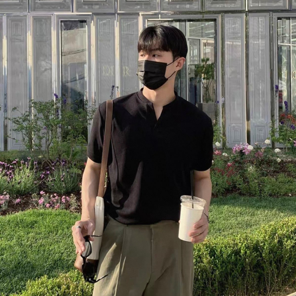 Korean V-Neck Cotton T-Shirt