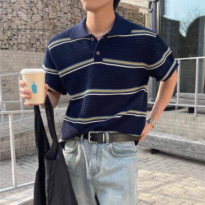 Loose-Fit Color-Block Polo Shirt