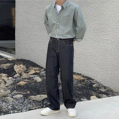 Retro Washed Straight Jeans