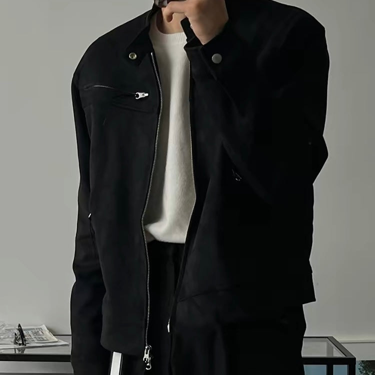 Suede Zip-Up Jacket