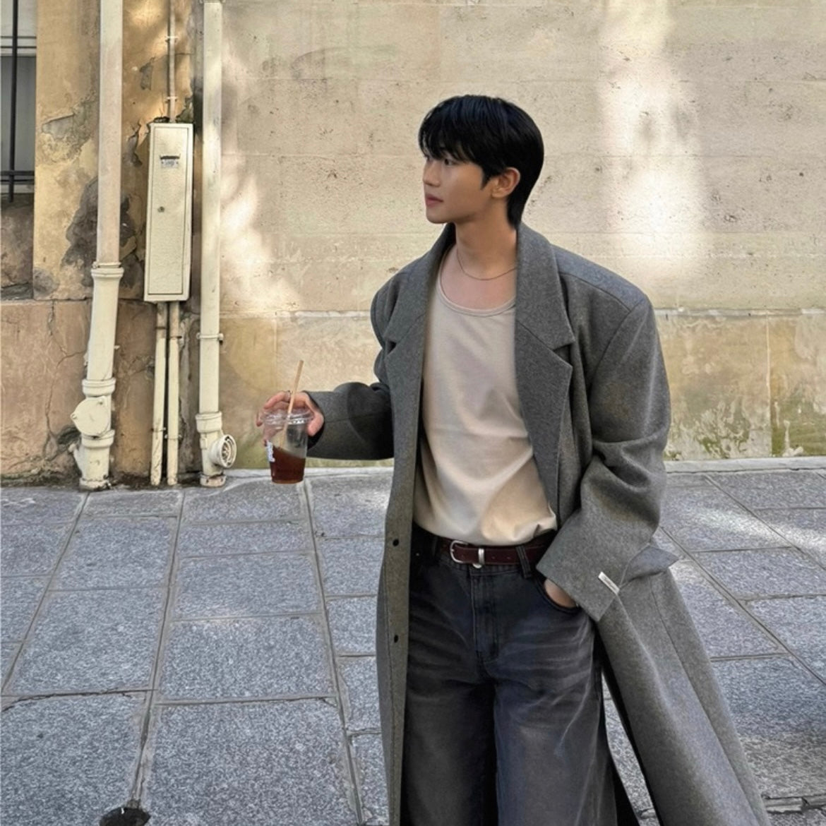 Men's Warm Wool Trench Coat