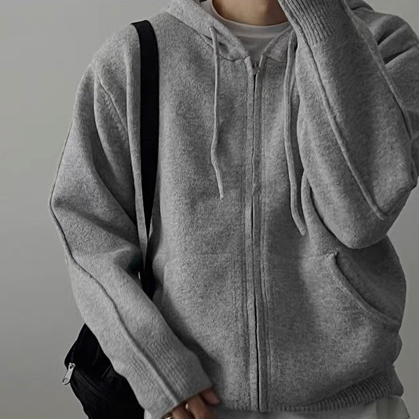 Ribbed Zip-Up Hoodie