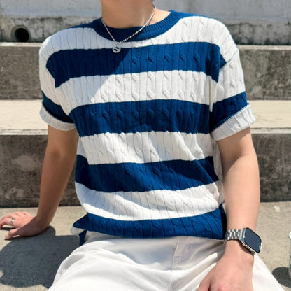 Retro Color Clash Knit Tee