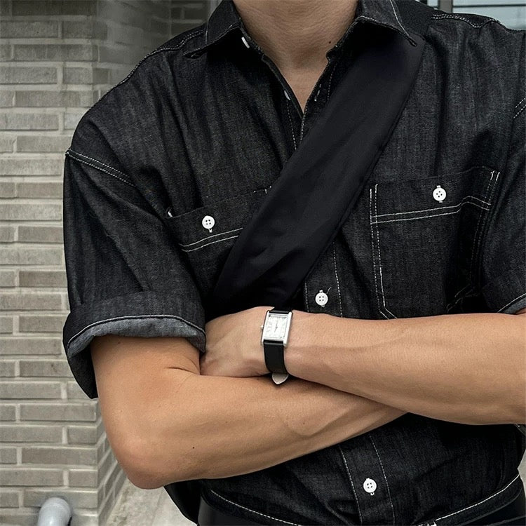 Korean Black Denim Shirts