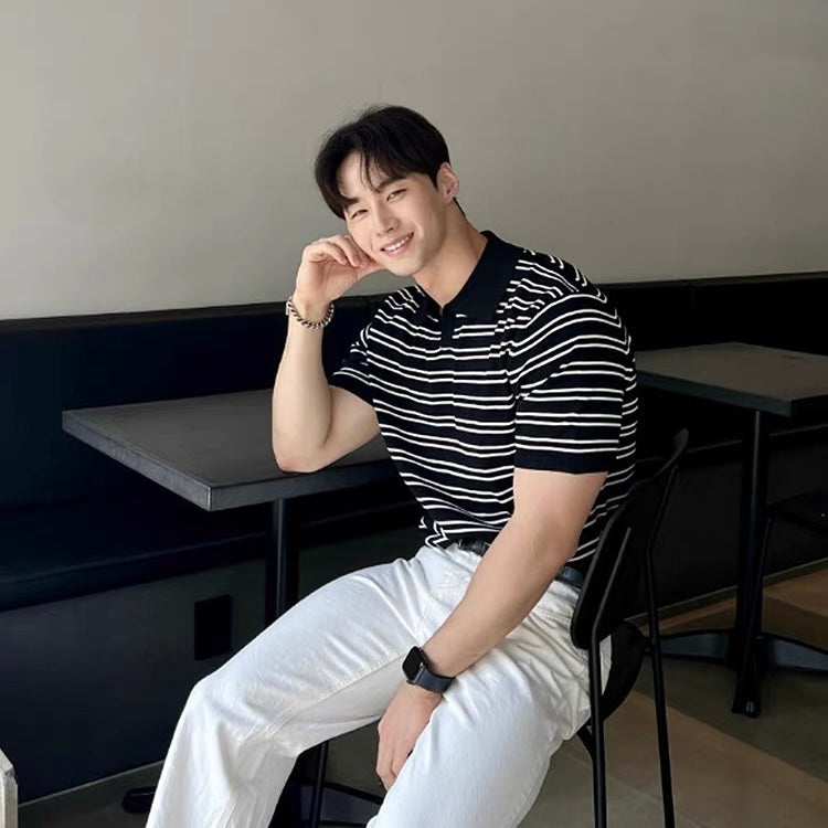 Casual Striped Polo Shirt