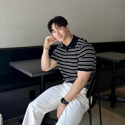 Casual Striped Polo Shirt