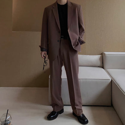 Casual Solid Color Jacket Setup