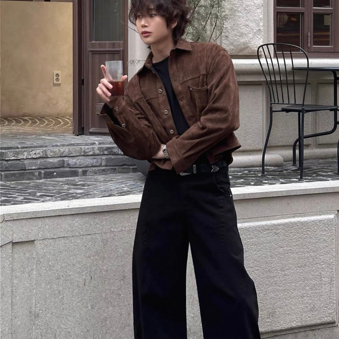 Wide Straight Slacks
