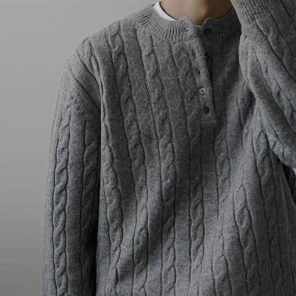 Cable Knit Henley Sweater