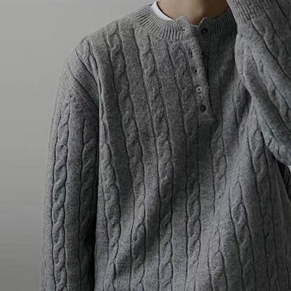 Cable Knit Henley Sweater