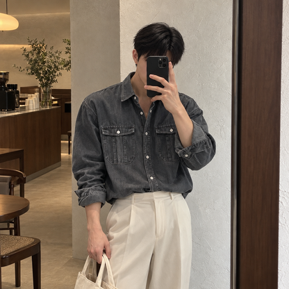 Fall Design Sense Lapel Shirt