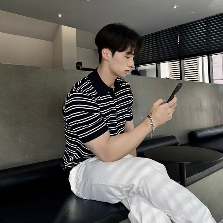 Casual Striped Polo Shirt