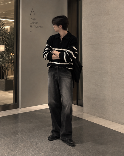 Half-zip knit sweater
