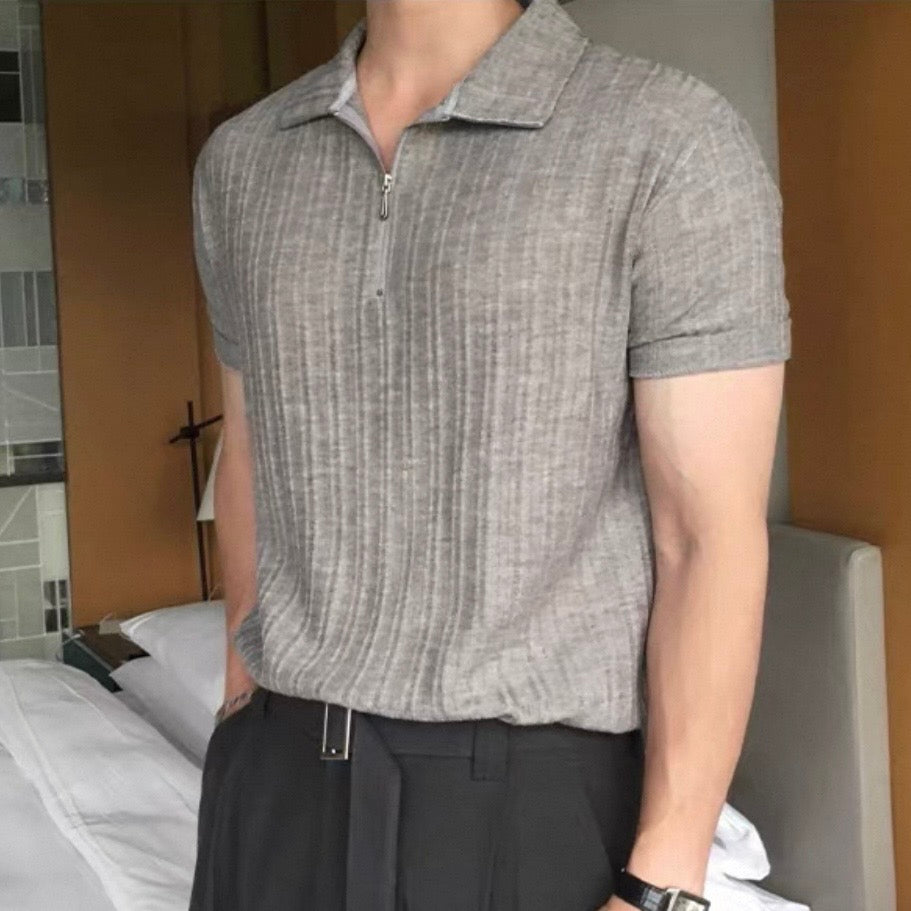 Smart Casual Half-Zip Polo Shirt