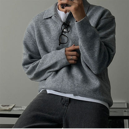 -Kr-Polo collar knit