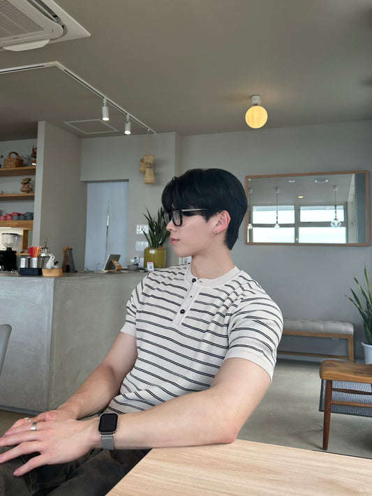 Casual Striped Knit T-Shirt
