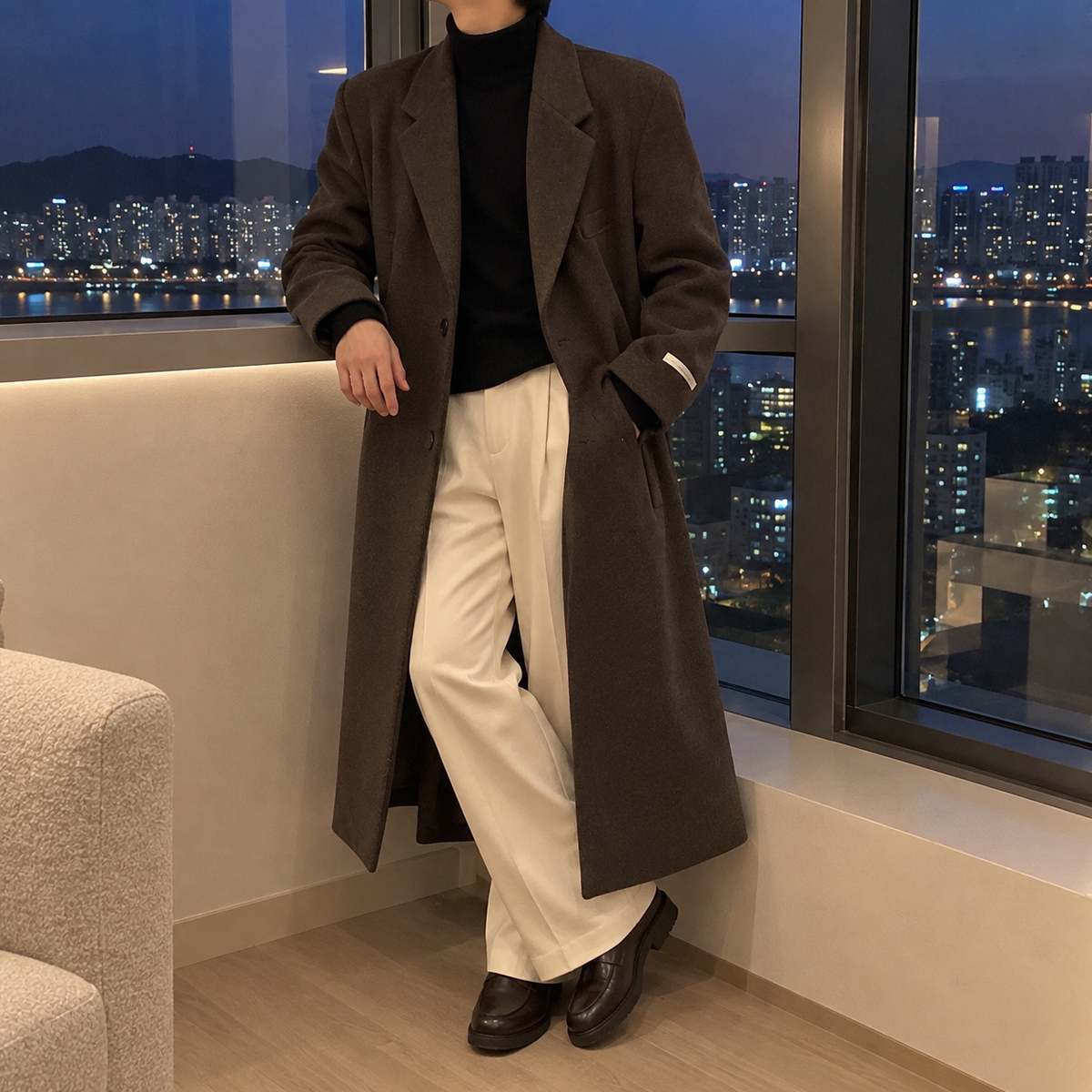 Tweed trench coat