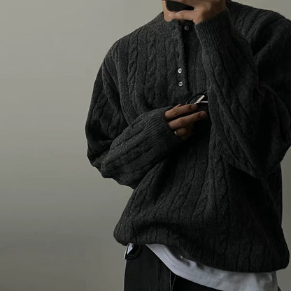 Cable Knit Henley Sweater