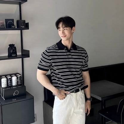 Casual Striped Polo Shirt