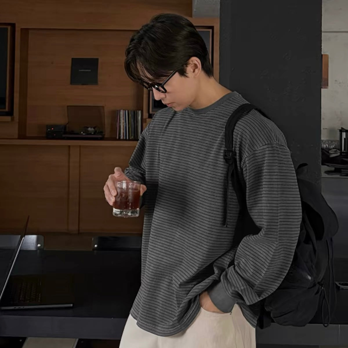 Shadow Stripe Long Sleeve Tee