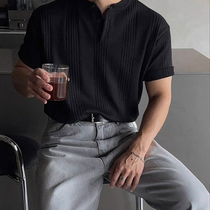 Casual Stripe Knit T-Shirt
