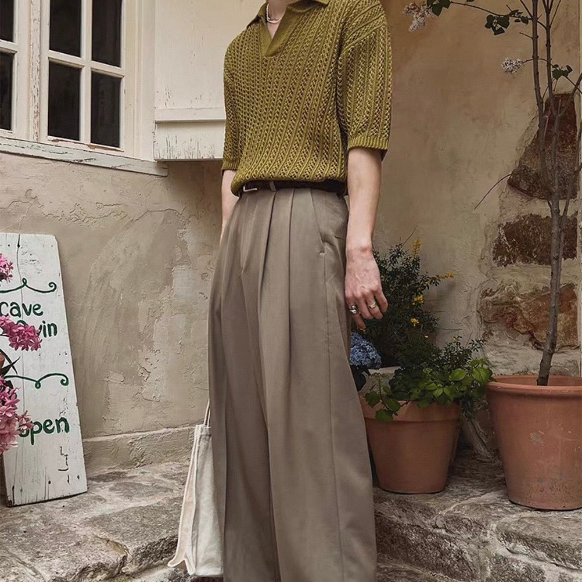 Vintage Cable-Knit T-Shirt