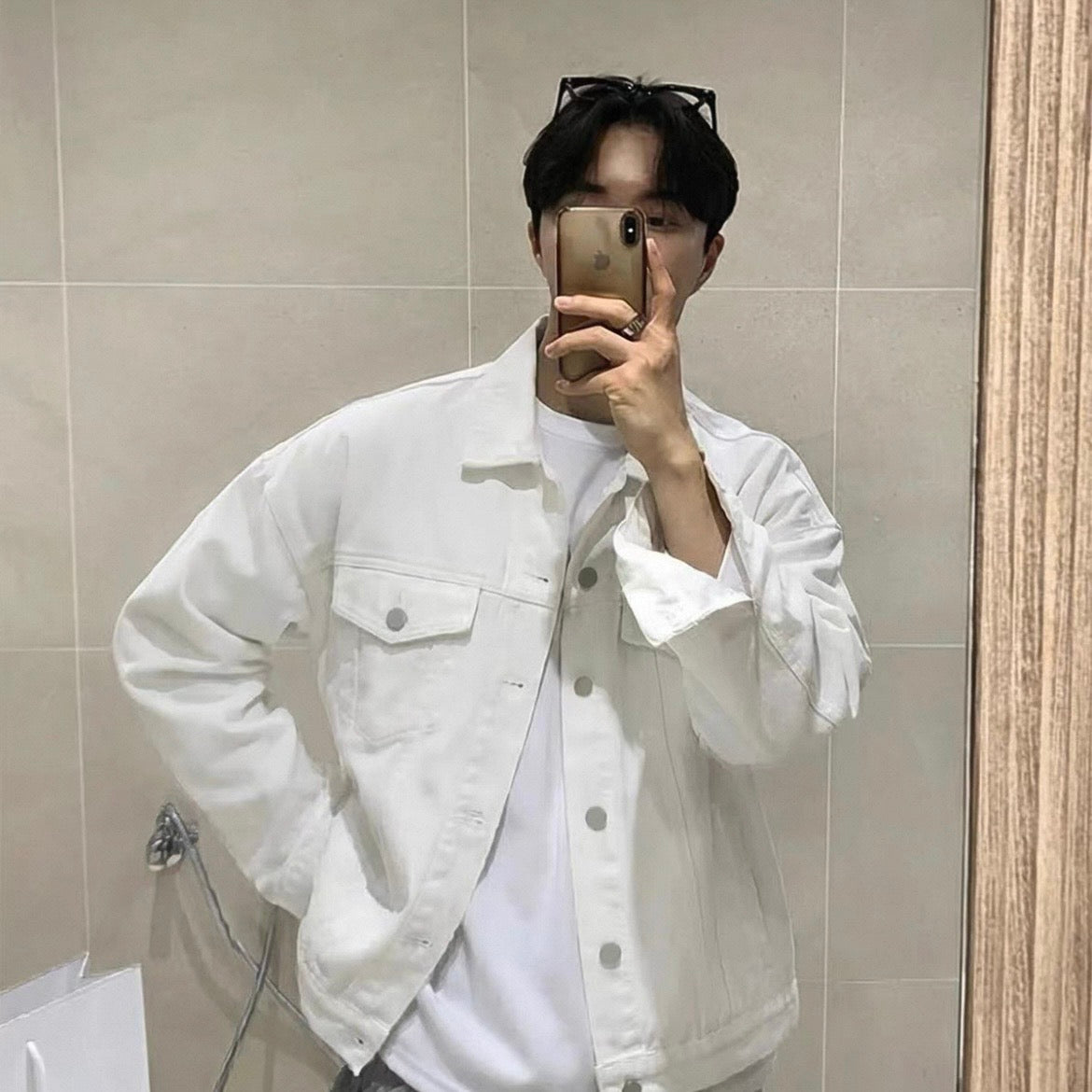 Casual White Denim Jacket