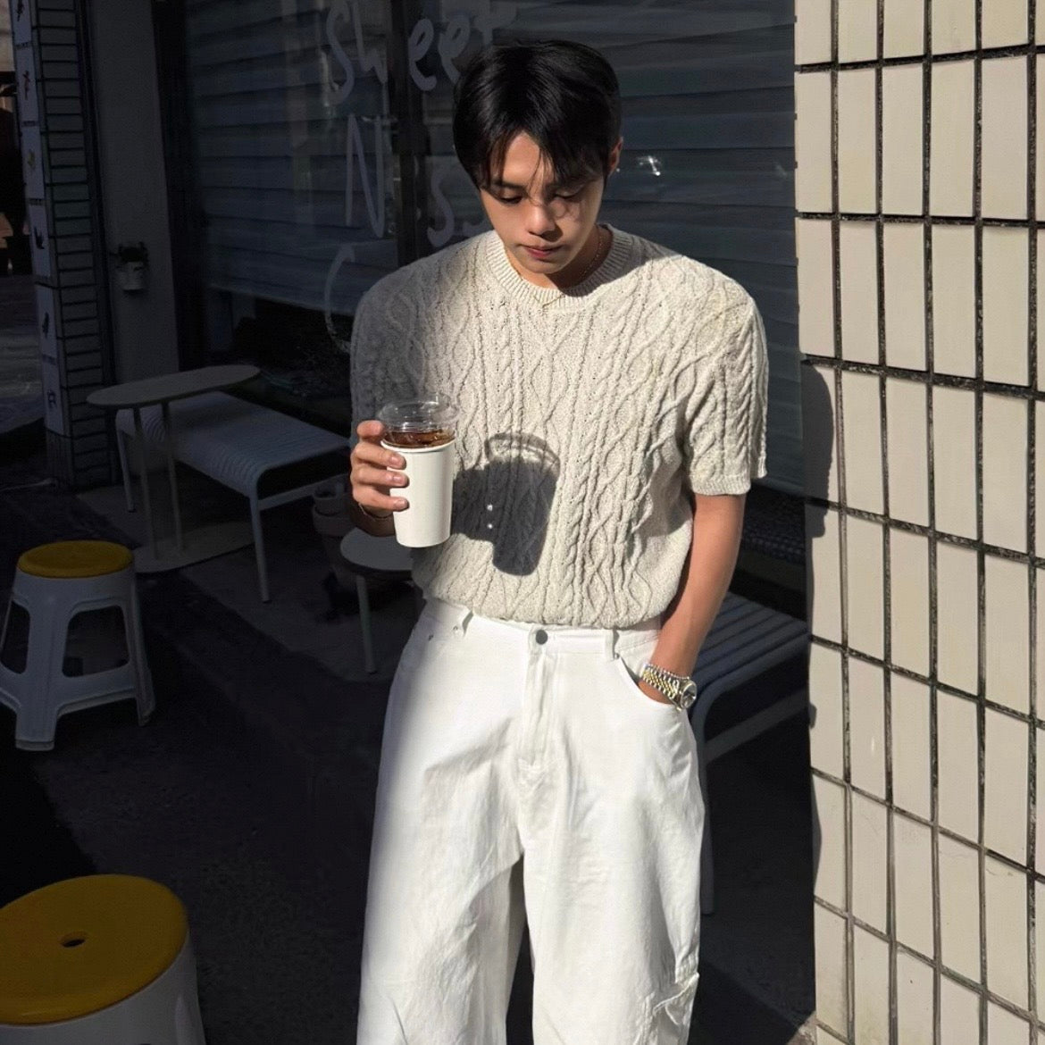 Loose Summer Knit T-Shirt
