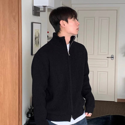 Ribbed Half Zip Knit