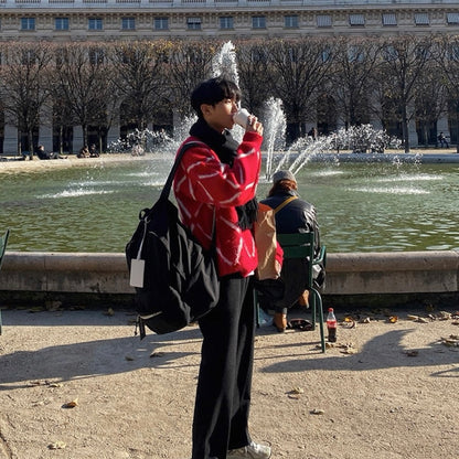 Plaid Knit Sweater for Couples