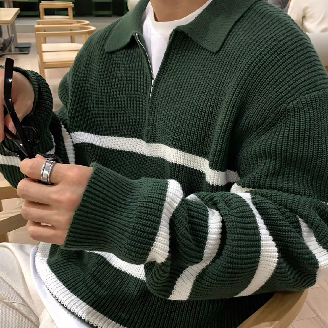 Half-zip knit sweater