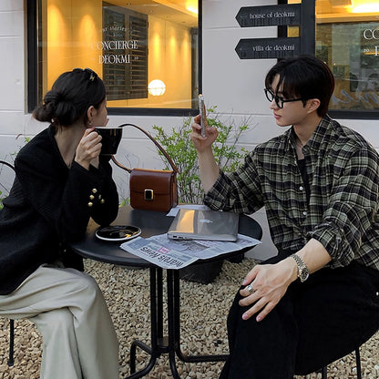 Retro Plaid Casual Shirt