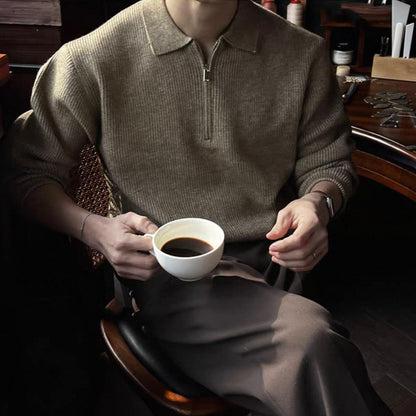 Lazy Half-Zip Knit Sweater