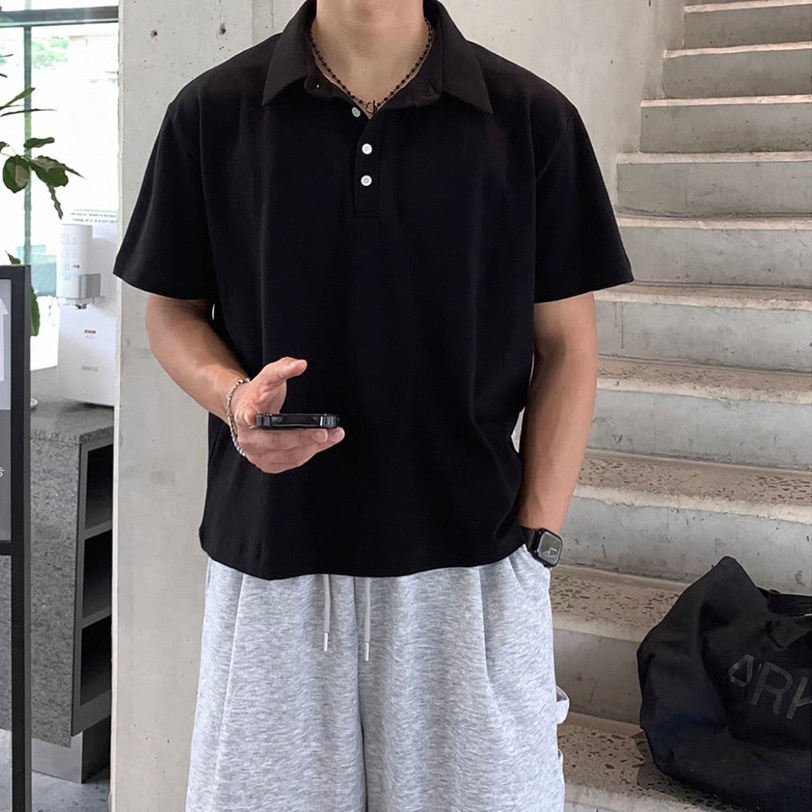 Minimalist Solid Polo Shirt