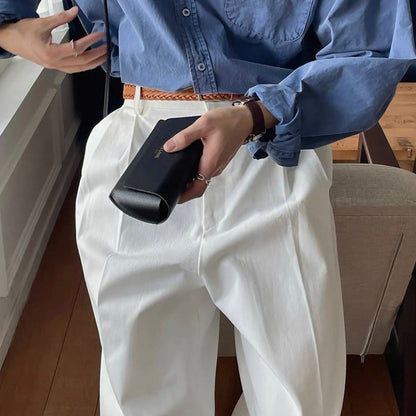 Clean Wide Tuck Pants