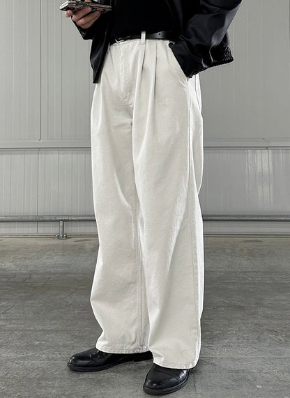 Draped Casual Straight Pants