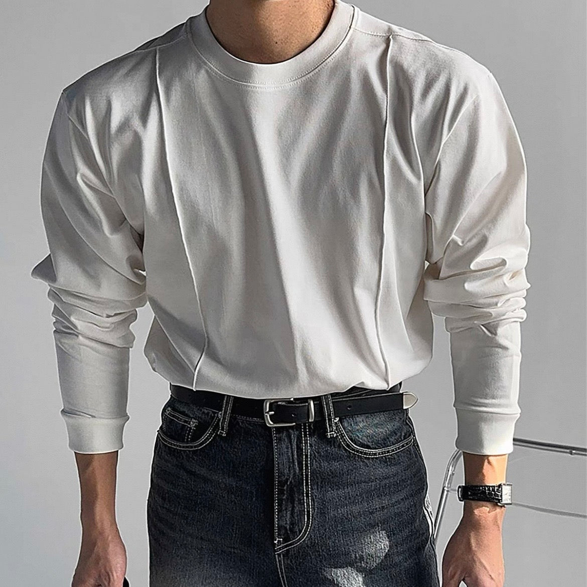 Minimal Line Long Sleeve T-Shirt